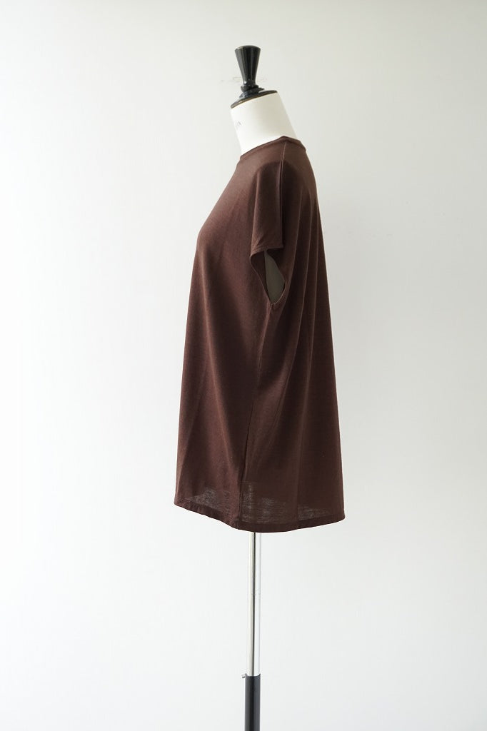 LIFiLL(リフィル) WOOLISH FRENCH SLEEVE TEE　BROWN