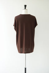 LIFiLL(リフィル) WOOLISH FRENCH SLEEVE TEE　BROWN