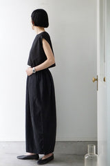 a'nuke(アンヌーク)Sleeveless Drawstring Tops BLK