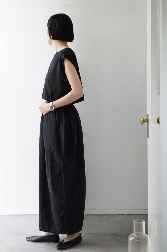 a'nuke(アンヌーク)Sleeveless Drawstring Tops BLK