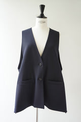 再入荷　mizuiro-ind(ミズイロインド)deep V neck wide vest