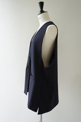 再入荷　mizuiro-ind(ミズイロインド)deep V neck wide vest