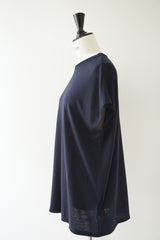 LIFiLL(リフィル) WOOLISH FRENCH SLEEVE TEE　GREYISH NAVY