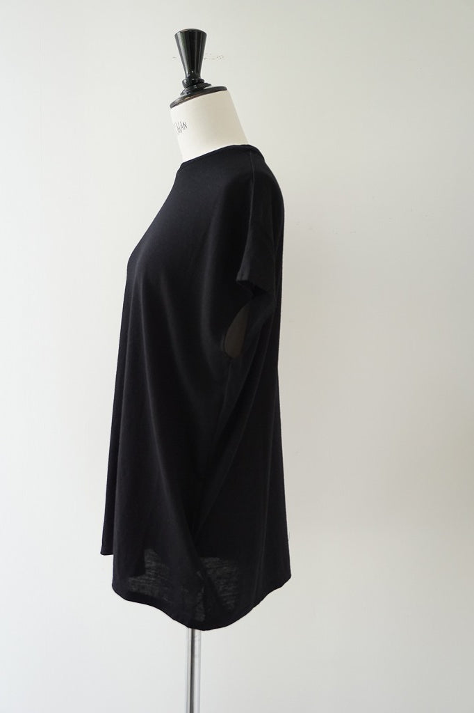 LIFiLL(リフィル) WOOLISH FRENCH SLEEVE TEE　BLACK