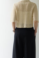 TODAYFUL（トゥデイフル）Lace Knit ShIrts CRM　在庫はお問合せください
