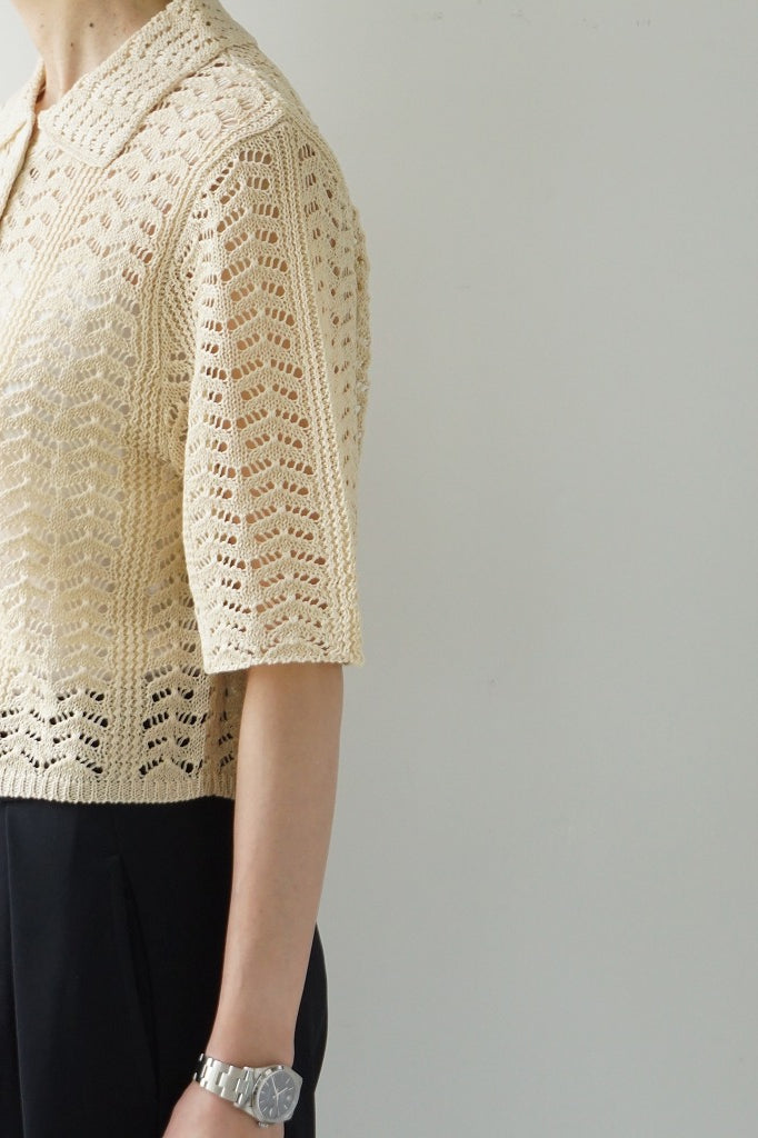 TODAYFUL（トゥデイフル）Lace Knit ShIrts CRM　在庫はお問合せください