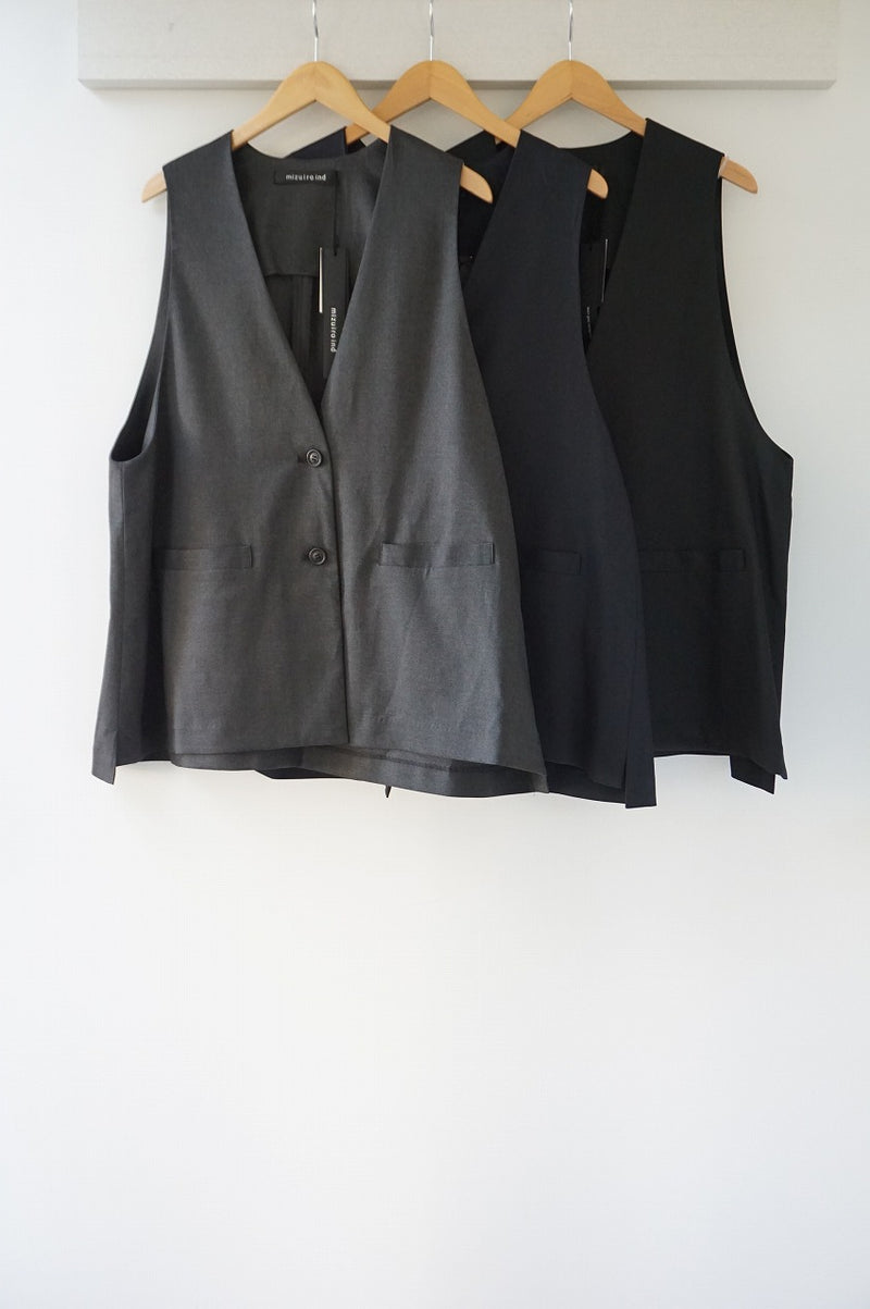 再入荷　mizuiro-ind(ミズイロインド)deep V neck wide vest