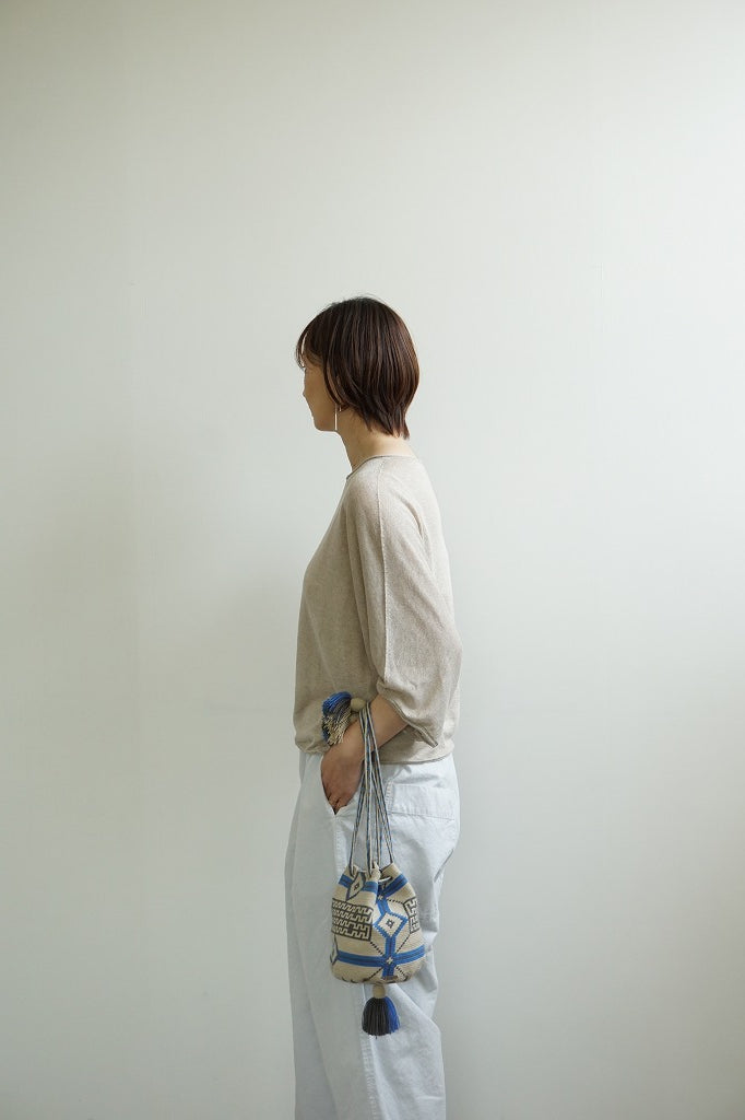 FACTORY(ファクトリー) ベルギーリネンワイドニット グレー（松煙）