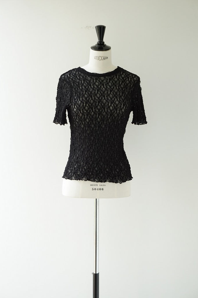 PARIS DE AOUNE(パリドゥアオウネ)リンクルシャーリング　Tシャツ  クロ
