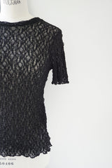 PARIS DE AOUNE(パリドゥアオウネ)リンクルシャーリング　Tシャツ  クロ