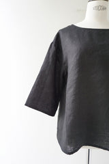 fog linen work(フォグリネンワーク)　アニヤトップ　ブラック　　