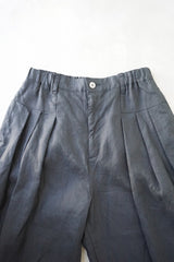 UNIVERSAL TISSU(ユニヴァーサルティシュ) フレンチリネン/5.4ozデニム　サイドタックパンツ