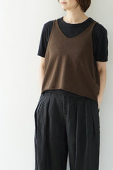 mizuiro-ind(ミズイロインド) U neck short vest