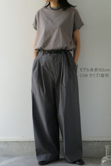 assiette(アシェット)　80/1高密バックサテンワッシャー　パンツ