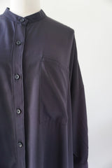 mizuiro-ind(ミズイロインド) T/R band collar long shrit