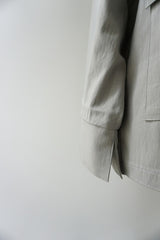 me.（ミードット）sheer satin ノーカラージャケット