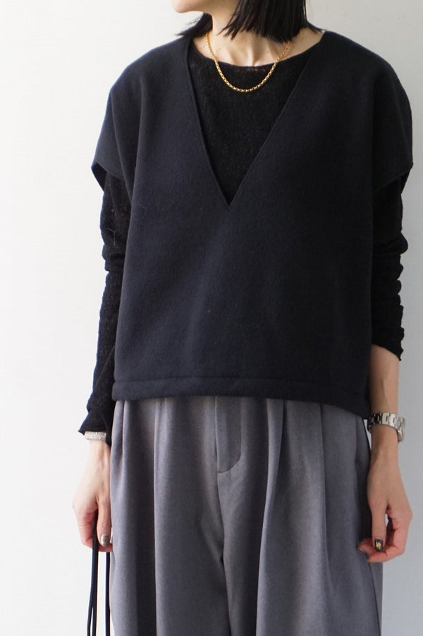 maison de soil(メゾンドソイル)　QUILTED HANDWOVEN COTTON SILK PLAIN C-NECK RAGLAN COAT