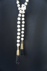 Harriss（ハリス）Cotton Pearl Lariat with Tassel