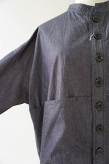 UNIVERSAL TISSU(ユニヴァーサルティシュ)   ナチュラルタイプライター/5.4ozデニム　スタンドカラークラシックシャツジャケット