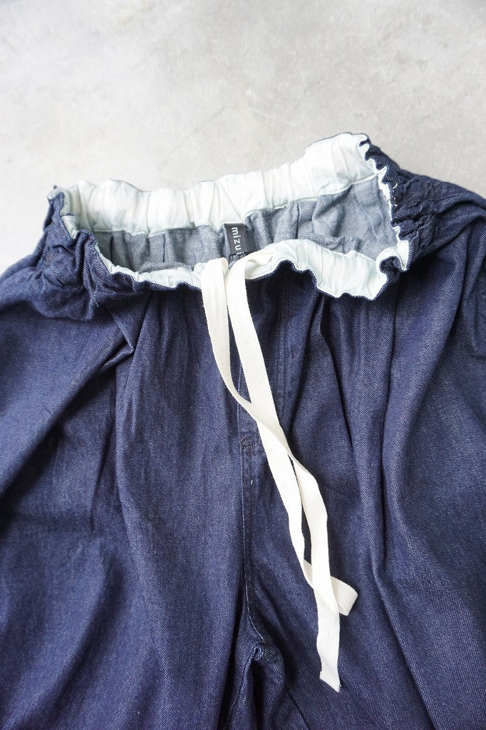mizuiro-ind(ミズイロインド) denim tucked wide pants
