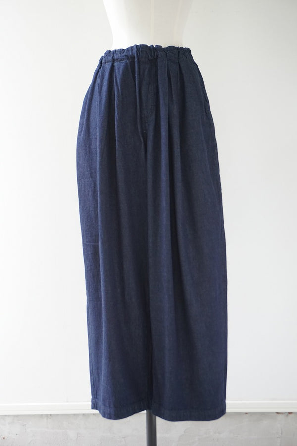 mizuiro-ind(ミズイロインド) denim tucked wide pants