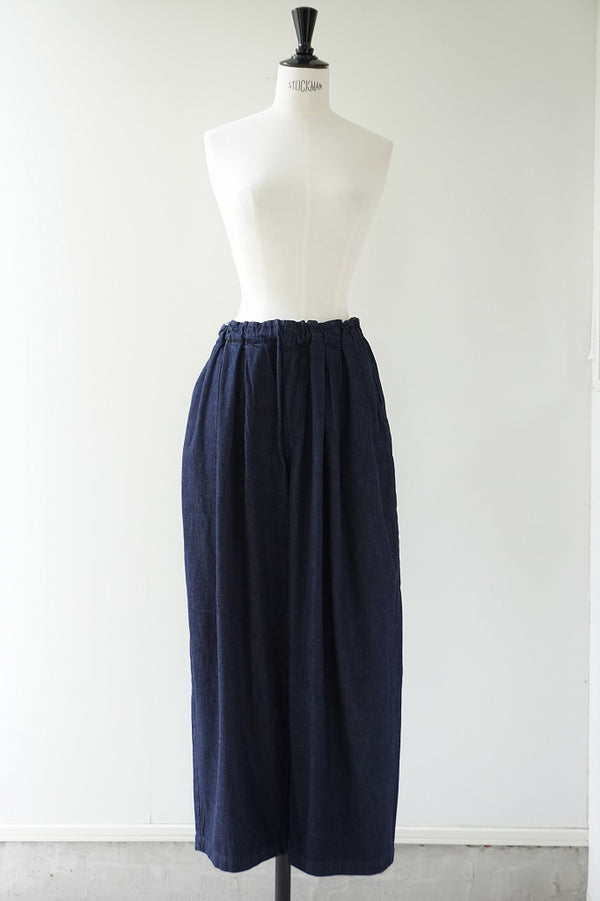 mizuiro-ind(ミズイロインド) denim tucked wide pants – SACHET.