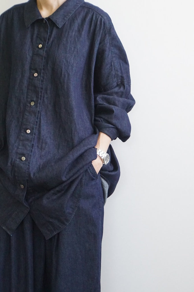 mizuiro-ind(ミズイロインド) denim wide シャツ