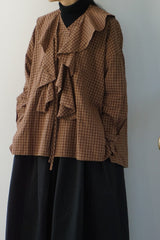ROBE de PEAU（ローブデポー）2Way Frill Collar Blouse