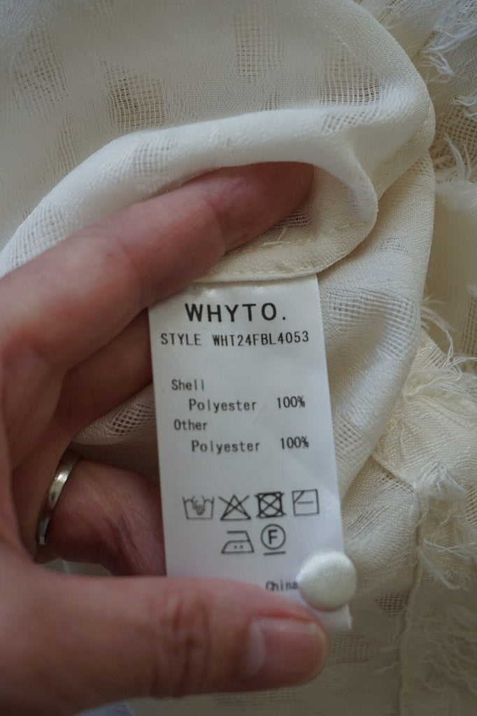 WHYTO.(ホワイト) jacquard volume blouse
