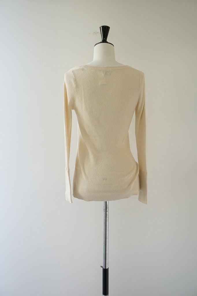 再入荷　tumugu(ツムグ)コットンリブニットUネック長袖