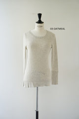 再入荷　tumugu(ツムグ)コットンリブニットUネック長袖