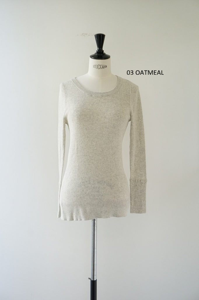再入荷　tumugu(ツムグ)コットンリブニットUネック長袖