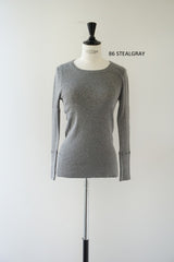 再入荷　tumugu(ツムグ)コットンリブニットUネック長袖