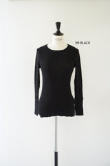 再入荷　tumugu(ツムグ)コットンリブニットUネック長袖