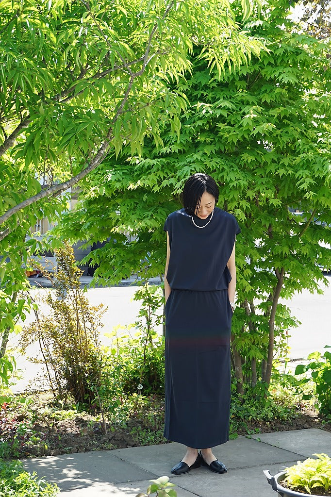 再入荷　LIFiLL(リフィル) COTTONY SLEEVELESS TEE　GREYSH NAVY