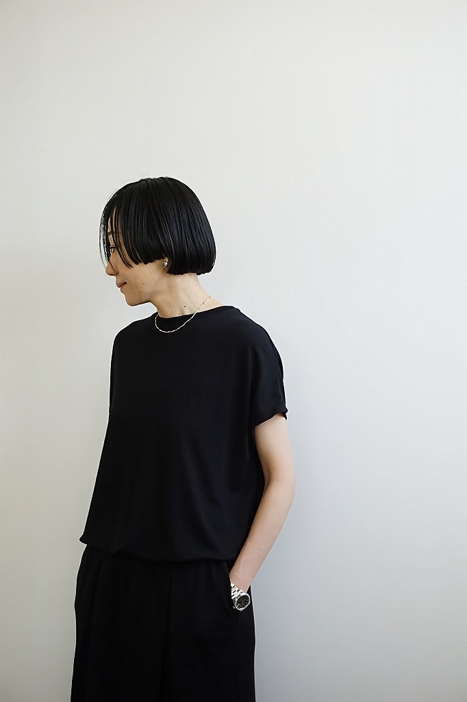 LIFiLL(リフィル) WOOLISH FRENCH SLEEVE TEE　BLACK