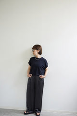 LIFiLL(リフィル) WOOLISH FRENCH SLEEVE TEE　GREYISH NAVY
