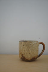 馬渡　新平　ヒビ粉引き　マグカップ　大