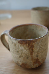 馬渡　新平　ヒビ粉引き　マグカップ　大