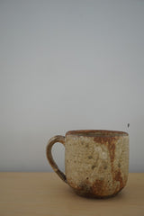 馬渡　新平　ヒビ粉引き　マグカップ　大