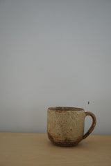 馬渡　新平　ヒビ粉引き　マグカップ　大