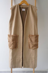 Honnete(オネット) Fur Pocket Vest 30%off